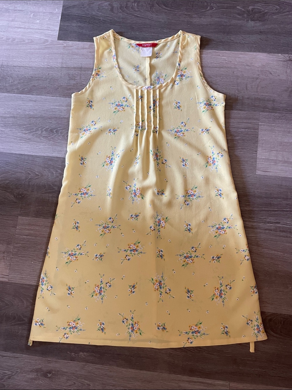 Esprit Pale Yellow Floral Sleeveless Shift Dress